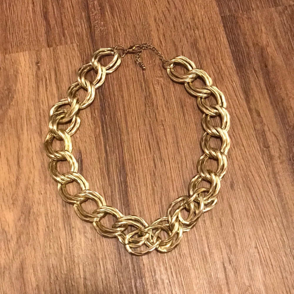 Women's double braided chain necklace